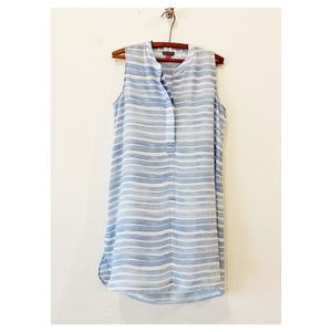Vince Camuto sleeveless tunic dress collar striped
